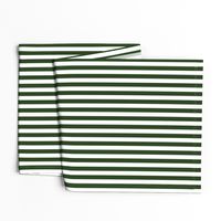 Forest Green and White ½ inch Picnic Vertical Stripes