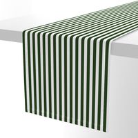 Forest Green and White ½ inch Picnic Vertical Stripes