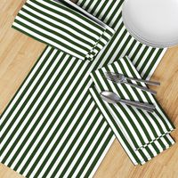 Forest Green and White ½ inch Picnic Vertical Stripes