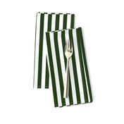 Forest Green and White ½ inch Picnic Vertical Stripes