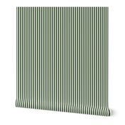 Forest Green and White ¼ inch Sailor Vertical Stripes