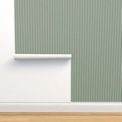 Forest Green and White ¼ inch Sailor Vertical Stripes