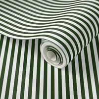 Forest Green and White ¼ inch Sailor Vertical Stripes