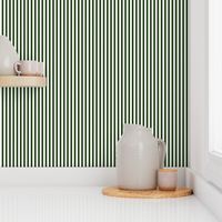 Forest Green and White ¼ inch Sailor Vertical Stripes