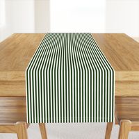 Forest Green and White ¼ inch Sailor Vertical Stripes