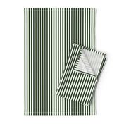 Forest Green and White ¼ inch Sailor Vertical Stripes