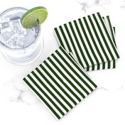 Forest Green and White ¼ inch Sailor Vertical Stripes