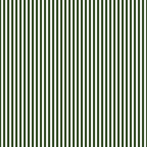 Forest Green and White ¼ inch Sailor Vertical Stripes