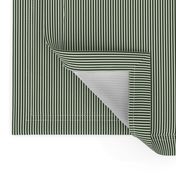 Forest Green and White 1/16-inch Micro Pinstripe Vertical Stripes