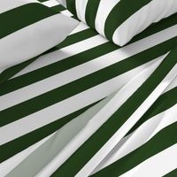 Forest Green and White Wide 2-inch Cabana Tent Horizontal Stripes