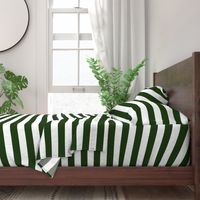 Forest Green and White Wide 2-inch Cabana Tent Horizontal Stripes