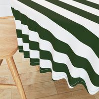 Forest Green and White Wide 2-inch Cabana Tent Horizontal Stripes