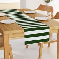 Forest Green and White Wide 2-inch Cabana Tent Horizontal Stripes