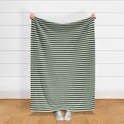 Forest Green and White ¾ inch Deck Chair Horizontal Stripes