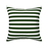 Forest Green and White ¾ inch Deck Chair Horizontal Stripes