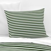 Forest Green and White ½ inch Picnic Horizontal Stripes