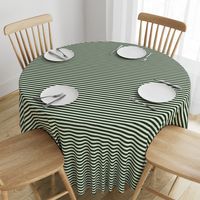 Forest Green and White ½ inch Picnic Horizontal Stripes