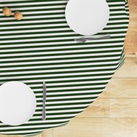 Forest Green and White ½ inch Picnic Horizontal Stripes