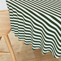 Forest Green and White ½ inch Picnic Horizontal Stripes