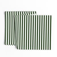 Forest Green and White ½ inch Picnic Horizontal Stripes