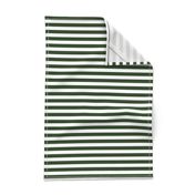 Forest Green and White ½ inch Picnic Horizontal Stripes