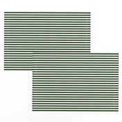 Forest Green and White ¼ inch Sailor Horizontal Stripes