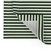 Forest Green and White ¼ inch Sailor Horizontal Stripes