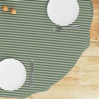 Forest Green and White ¼ inch Sailor Horizontal Stripes