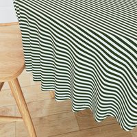 Forest Green and White ¼ inch Sailor Horizontal Stripes