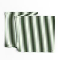 Forest Green and White ¼ inch Sailor Horizontal Stripes