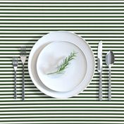 Forest Green and White ¼ inch Sailor Horizontal Stripes