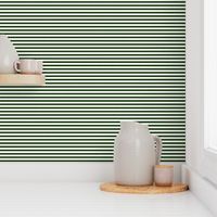 Forest Green and White ¼ inch Sailor Horizontal Stripes