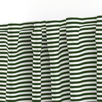 Forest Green and White ¼ inch Sailor Horizontal Stripes