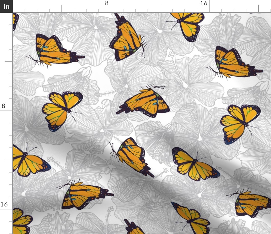 butterflies & ibiscus