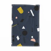 Geometric elements minimal trend design  spring summer abstract for swim navy blue yellow peach JUMBO