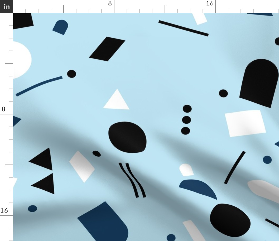 Geometric elements minimal trend design  spring summer abstract for swim blue JUMBO