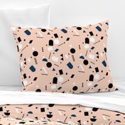 Geometric elements minimal trend design  spring summer abstract for swim peach white pastel