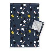 Geometric elements minimal trend design  spring summer abstract for swim navy blue yellow peach