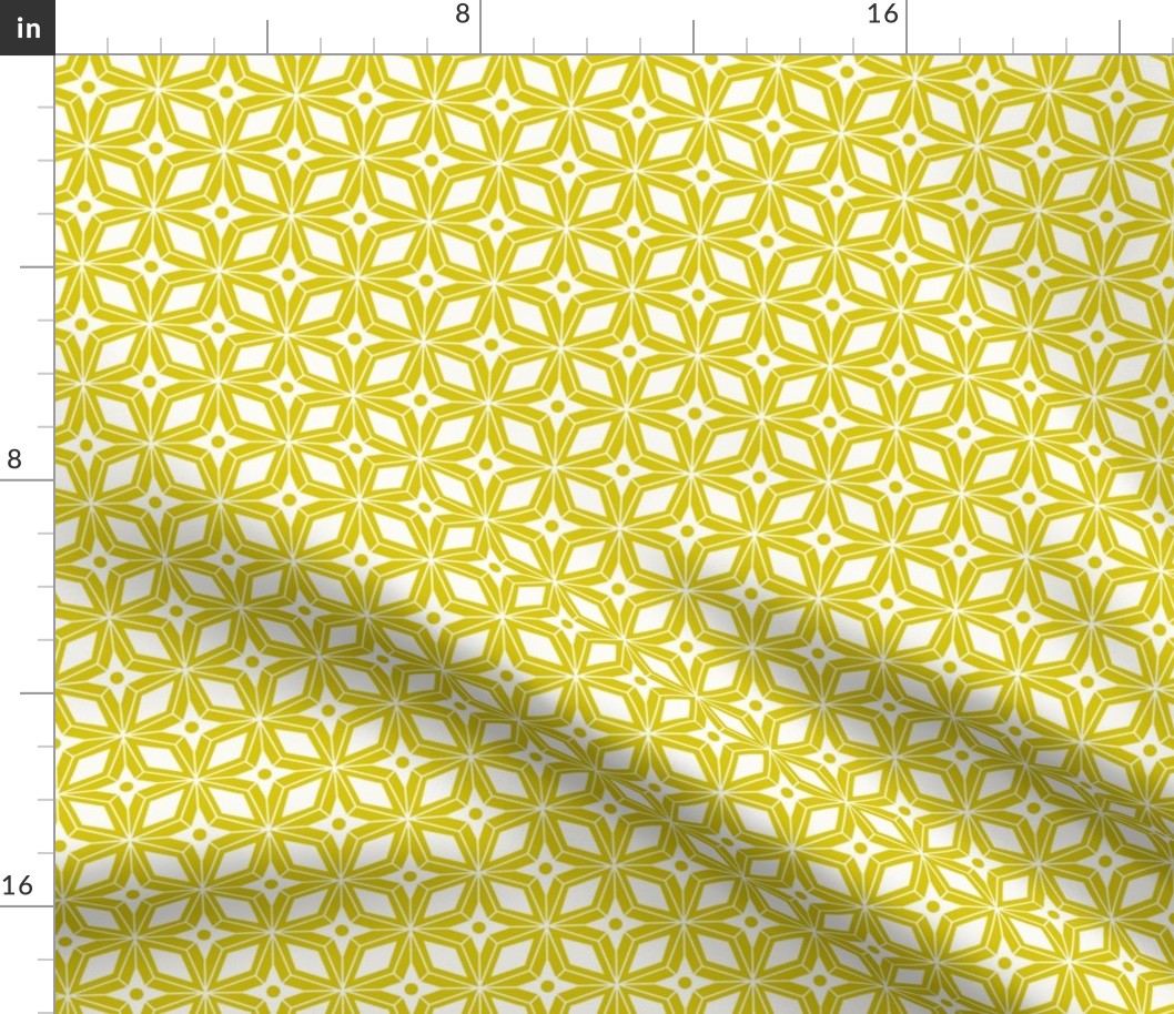 Starburst - Midcentury Modern Geometric Regular Citron Yellow