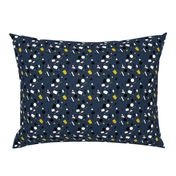 Geometric elements minimal trend design  spring summer abstract for swim navy blue yellow peach SMALL