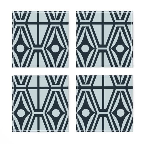 Metro Retro - Midcentury Modern Geometric Blue Large Scale