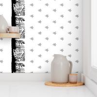 Woodland Romance Border Print | Black + White