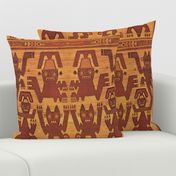 Inca Tribal Gatos  - Rust Tan Brown - Design 8683446