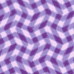 Wonky Buffalo Plaid - Violet and Lilac