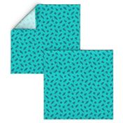 Large  - Wonky Polka Blobs - Turquoise Abstract Leaf Texture