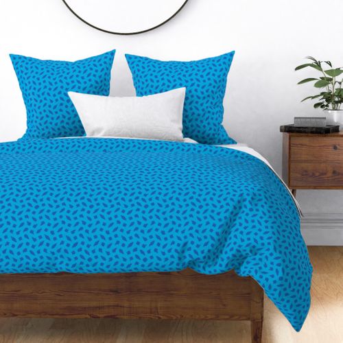 Wonky Polka Blobs - Blue on Turquoise