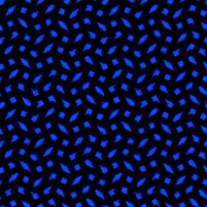 Medium - Wonky Polka Blobs - Blue on Black
