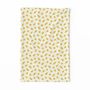 Wonky Fringed Polka Blobs - Gold on White