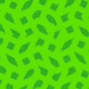 Wonky Fringed Polka Blobs  in Green on Green 
