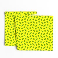 Large - Wonky Polka Blobs in Limey Olive Green on Yellow